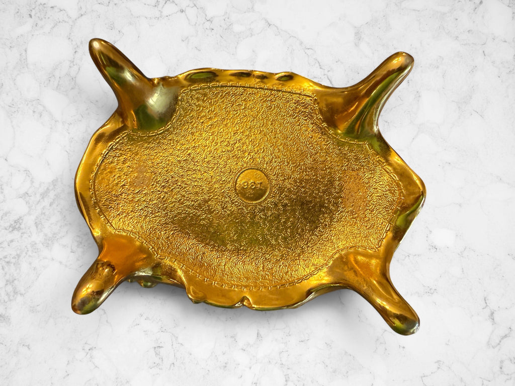 Vintage Gilt Rococo Jewelry Casket with Crimson Velvet Interior